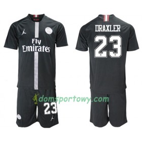 Koszulka Paris Saint-Germain Draxler 23 Jodan Czarny Dziecięcy Trzeci Koszulki Piłkarskie 2018-2019 Krótki Rękaw